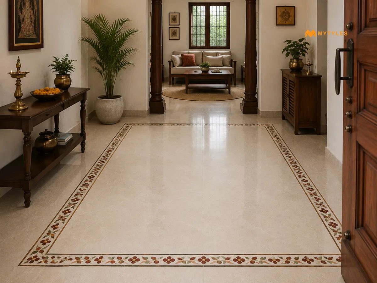 Traditional Athangudi-Style Floor Border